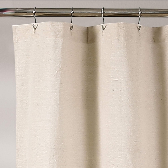 Linen Button Shower Curtain - Lush Décor 72×72 - Picture 2 of 7